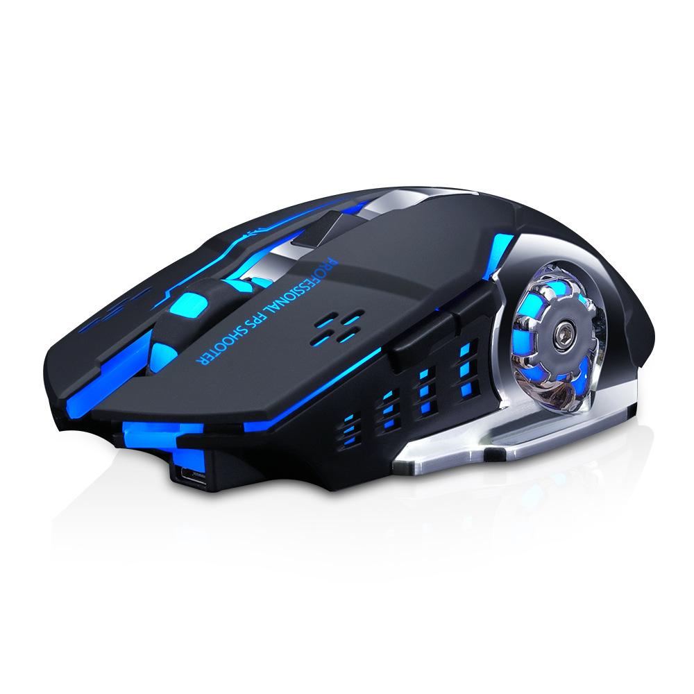 Thunder Wolf Q13 Ladestummschaltung Drahtlose Maus Gaming Business Leuchtende mechanische Maus Q13 dual mode schwarz