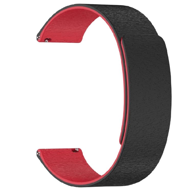 Ersatzband Magnetisches Atmungsaktives Armband für Uhr 4 5 6 Armband Armband Schnellverschluss Uhrenarmband 18/20/22mm 20mm rot/schwarz