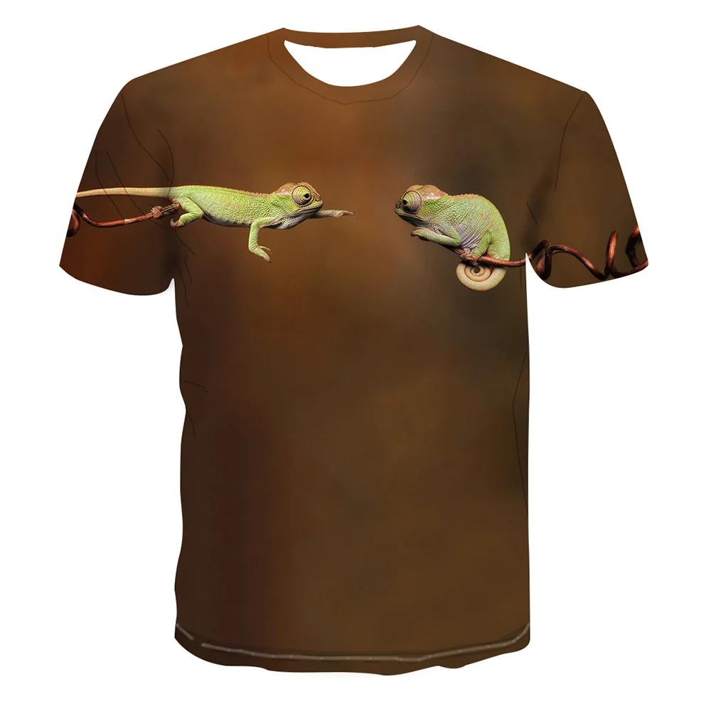 Lustige Chamäleon T-Shirts Tiere Eidechse Kinder T-Shirt Junge Oberteile Mädchen Kleidung 7 bis 8 Jahre T-Shirt Oberteile T-Shirts Babykleidung 130