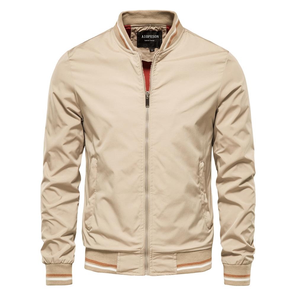 Jacke Trendig Herren Frühling und Herbst Neue Kollektion Europäisch und Amerikanisch Lässiger Mantel Mode Trendiger Mantel Herren Oberteil 3XL khaki