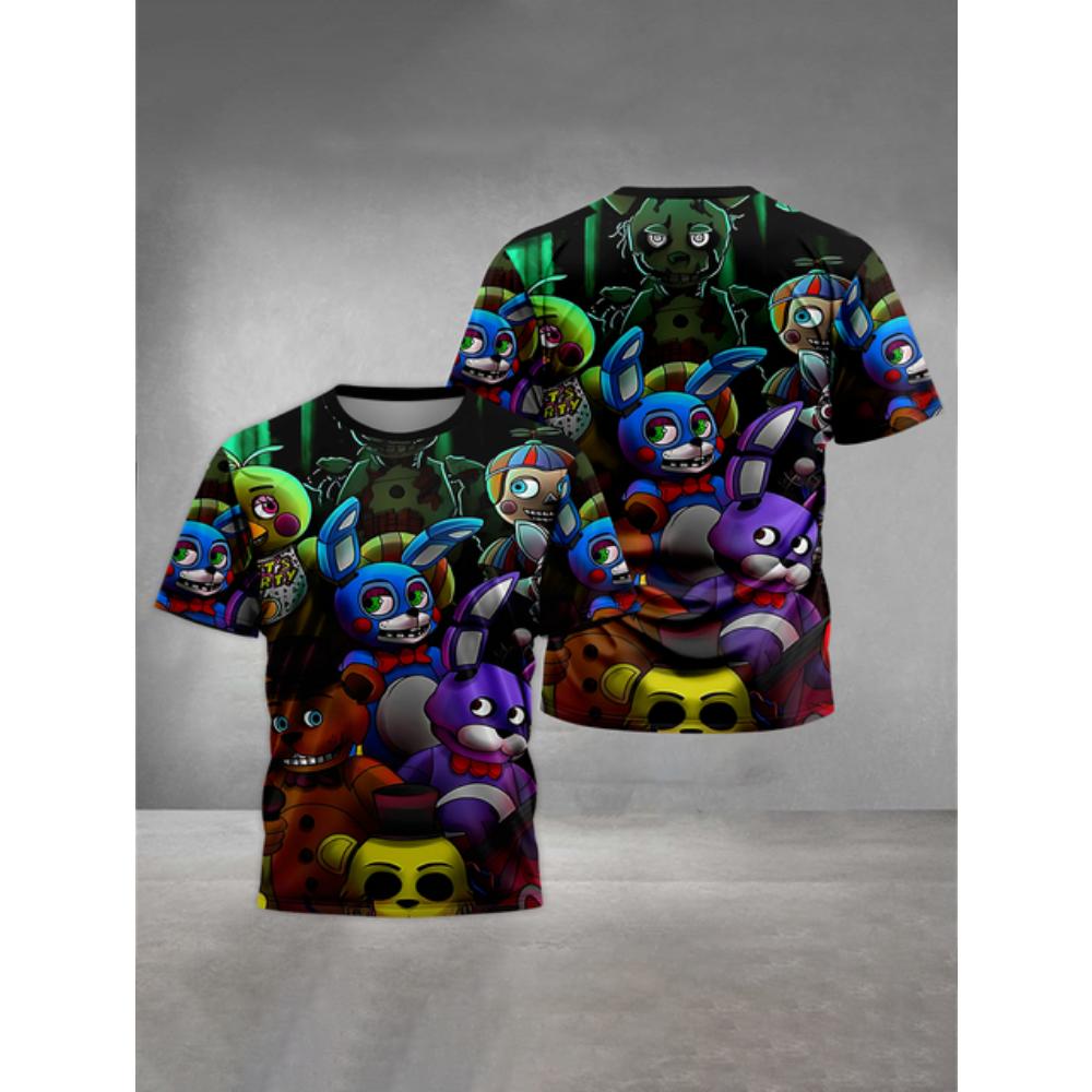Five Nights Freddys 3D-Druck Babykleidung 5 bis 14 Jahre Männlich Outdoor-Kleidung für Kinder Junge Mädchen Kind T-Shirt Top Shirts 160cm