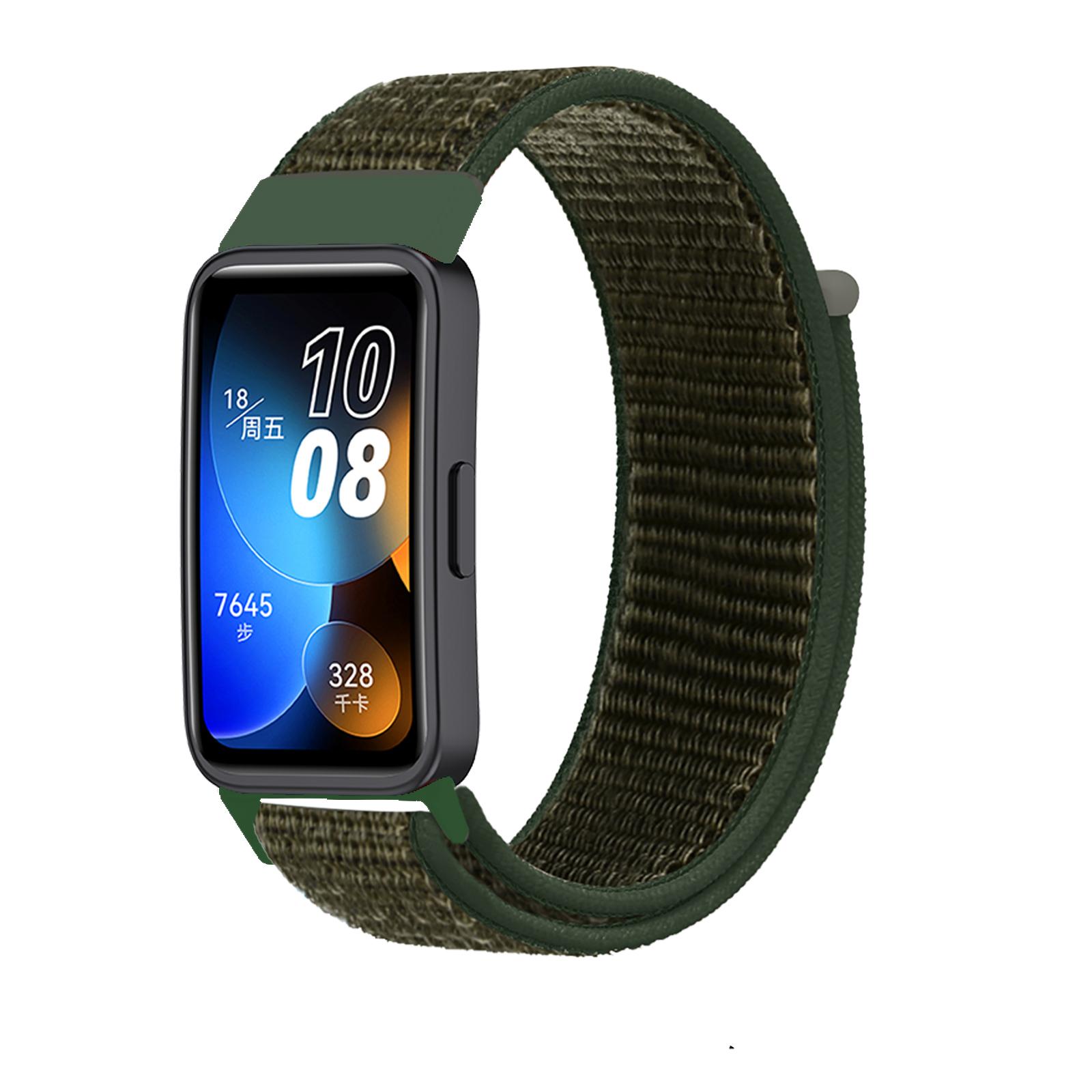 Armband für Huawei Band 8 9 7 Band Zubehör Nylon Loop Smart Watch Ersatz Gürtel Armband Sportarmband Band 7 Armband Huawei Band 8 armee grüne