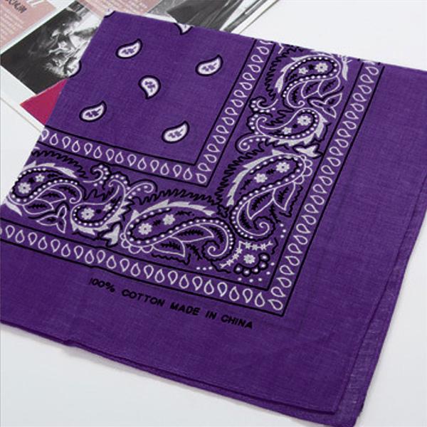 Cool Cotton Lady Men Square Bandana Hiphop Head Wrap Schal Armband 55 x 55 cm dunkelviolette