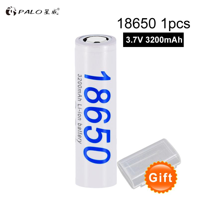 PALO 3200 mAh Lithiumbatterie 18650 3,7 V wiederaufladbare Batterien für Taschenlampenbatterien 1PCS