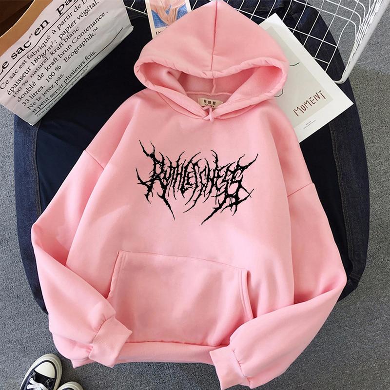 Hip Hop männer Hoodies Winter Gothic Langarm Mit Kapuze Sweatshirt Harajuku Streetwear Übergroßen Frauen Hoodies Y2K Kleidung M rosa