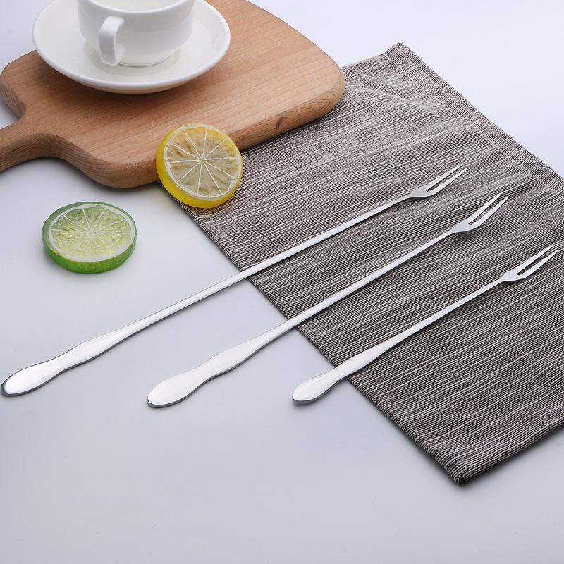 1Pcs Kreative Edelstahl Besteck Obst Gabel Geschirr Vorspeise Snack Dessert Gabel Küche Geschirr 20cm