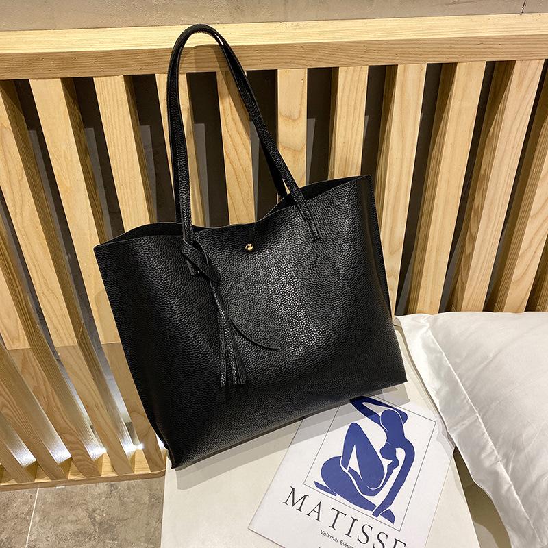 Einkaufstaschen mit Litschi-Muster für Damen Koreanischer Stil Modehandtaschen