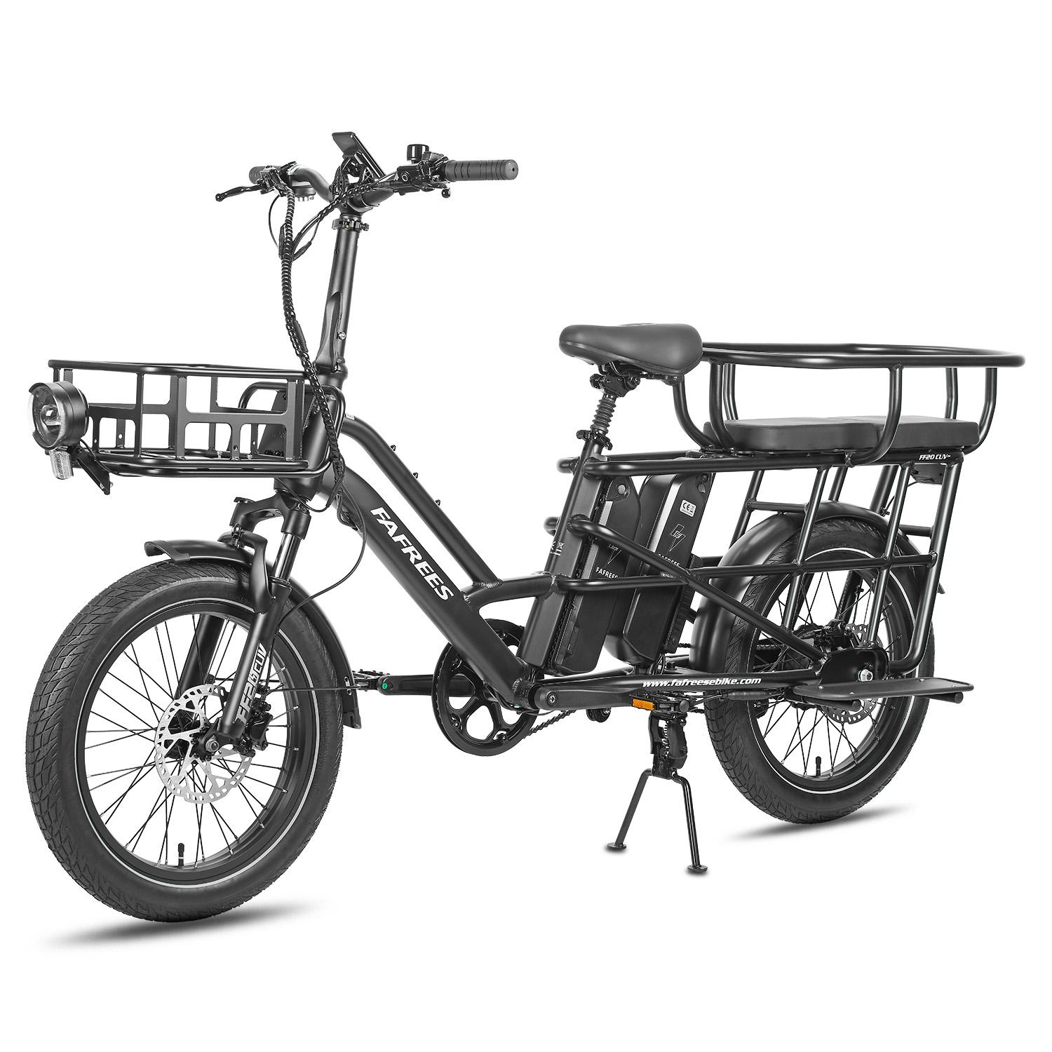 FAFREES FF20 CUV Outdoor Elektrisches Lastenfahrrad 48V12Ah Doppelakku 250W Motor Urbanes Pendeln E-Bike 20 Zoll Fat Tires Bequemes E-Bike schwarz