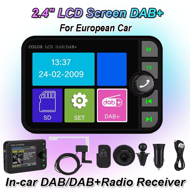 DAB+ Auto-Digitalradio, FM-Empfänger, BT-MP3-Player, 2,4-Zoll-Bildschirm, DAB für europäische Auto-Audiosignale, Telefonanrufe black