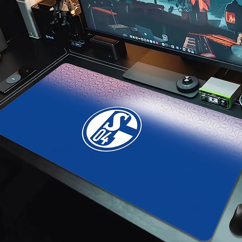 FC Schalke 04 Mauspads Großes Gaming-Tischkissen Rutschfestes Laptop-Tablet Großes Mauspads XXL Matte Mini-PC-Spielmatte Mit Verriegelungskante_XIA 30cmx60cm(11.8x23.6inch) black