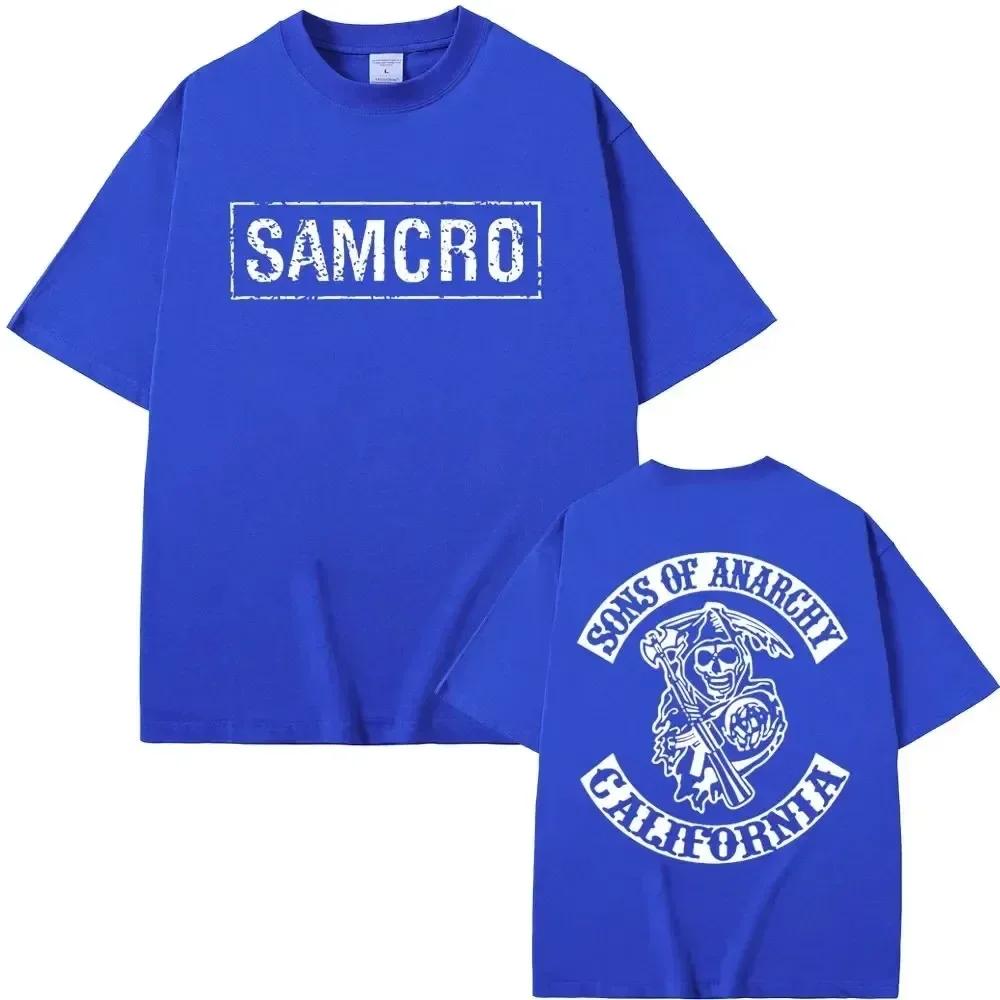 Sons of Anarchy SAMCRO Print T-Shirt Herren Damen Trend Hip Hop Rock Overd Kurzarm T-Shirt Sommer T-Shirts Kleidung Tops#Farbe XXXL schwarz