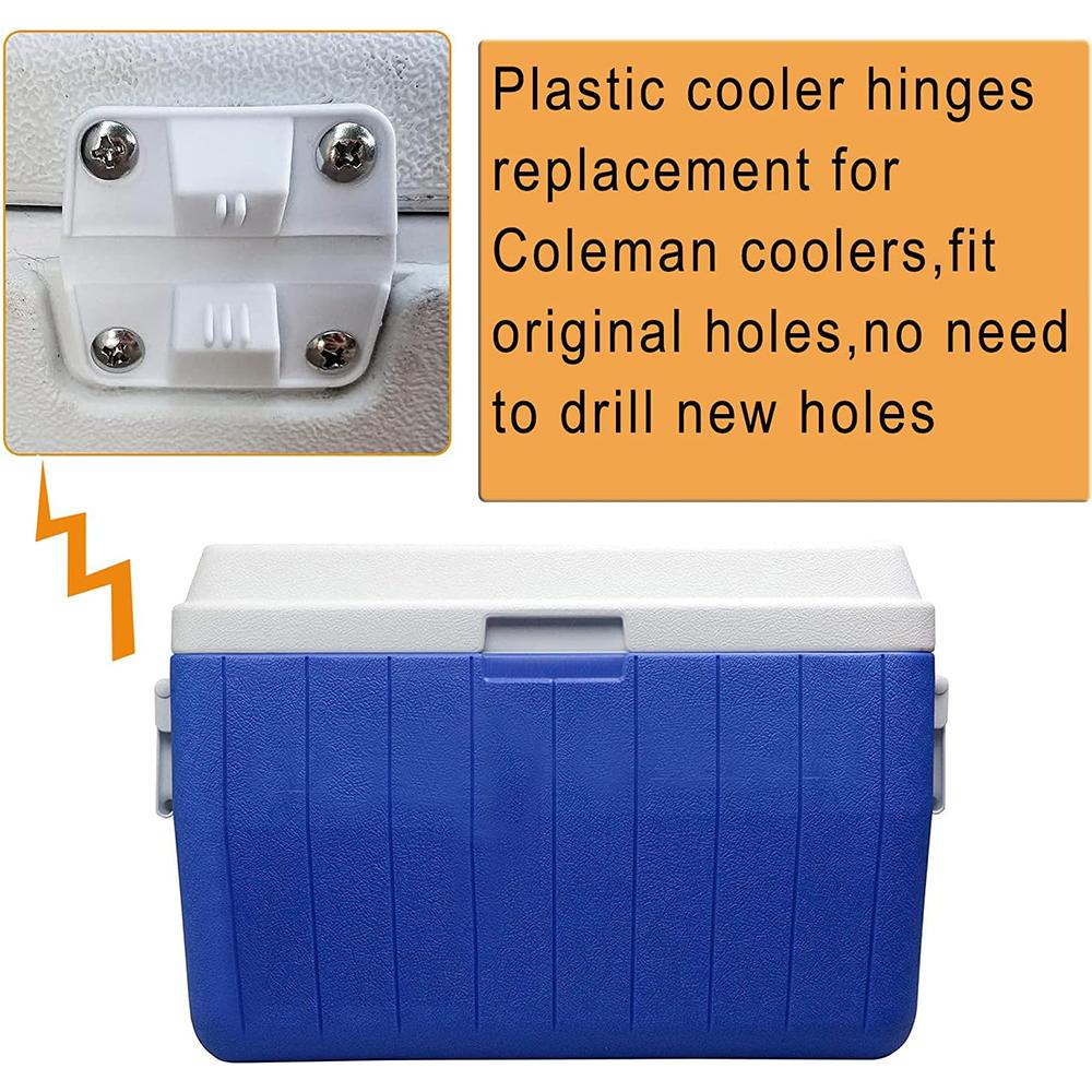 Kunststoff Kühlbox Scharniere & Schrauben Set Kompatibel mit Coleman Kühlboxen(4er-Set)