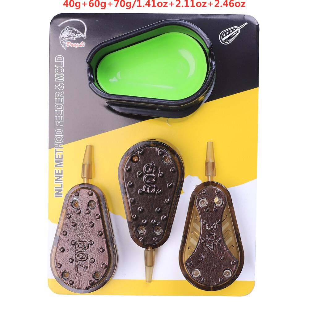 FTK Karpfenköder 30-80g verschiedene Gewichte Käfigmischung Gratis 1Stk Form Metall Feeder Senker Kunstköder Zubehör 40+60+70