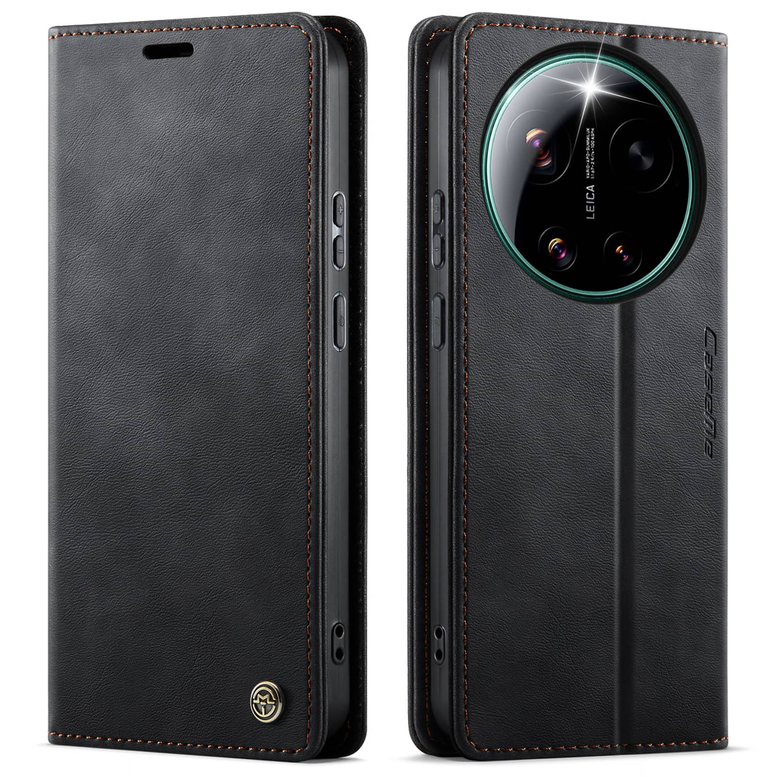 Für Xiaomi 17 Ultra / Xiaomi 17 Luxus Wallet Case, Retro PU-Leder Flip Cover mit RFID-blockierendem Kartenhalter, Magnetverschluss For Xiaomi 17 schwarz