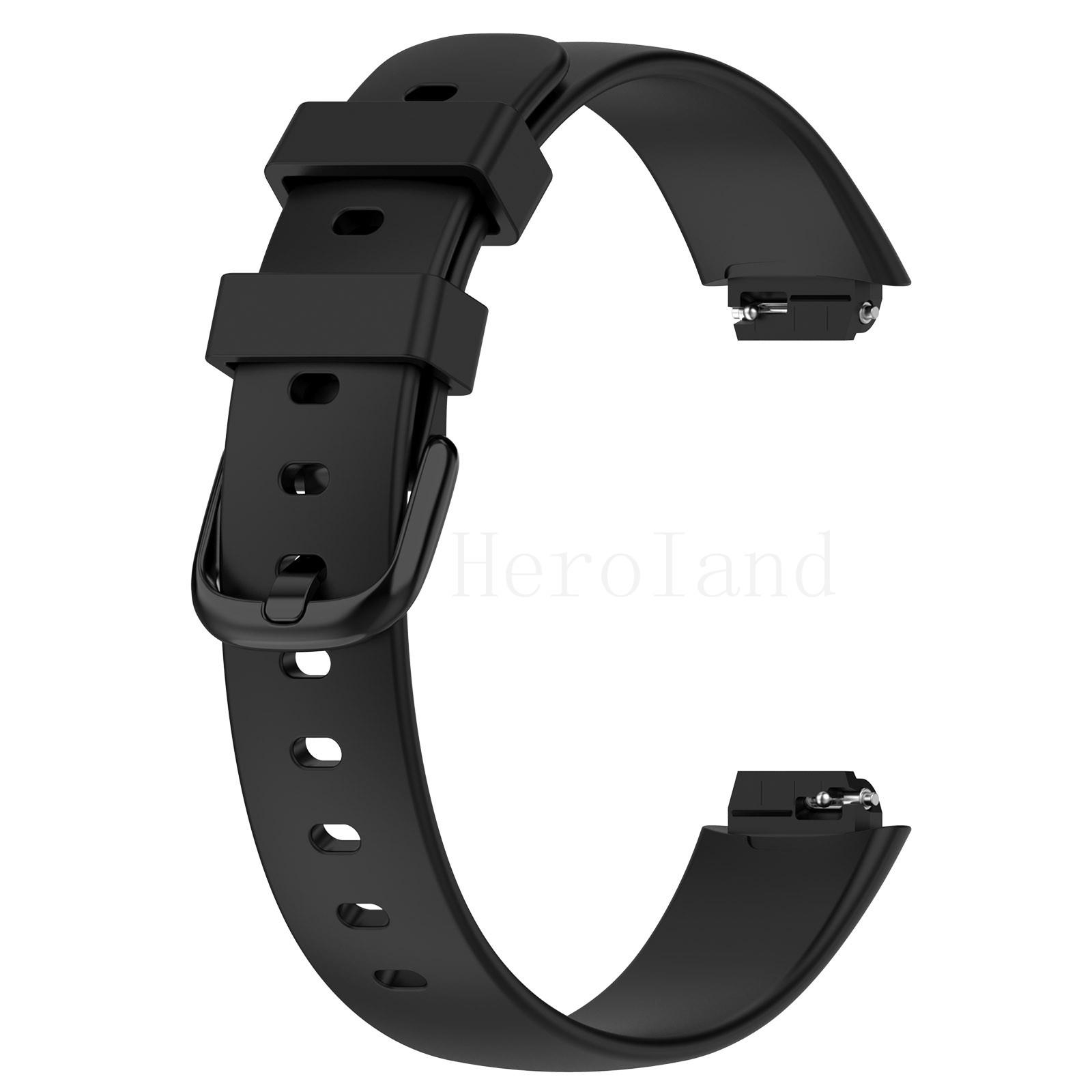 Armband für Fitbit inspire 3 Aktivitätstracker Smartwatch Band Armband Silikon Sport Armband Zubehör +3D-Folie neu L   Size schwarz