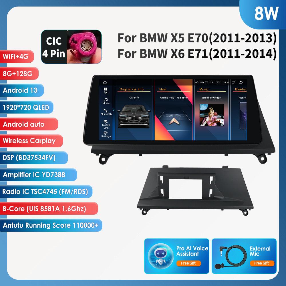 Ossuret 10.25 Carplay Android 13 Autoradio für BMW X5 E70 X6 E71 CCC CIC Auto intelligente Systeme Radio GPS Navi Stereo DSP SWC Bluetooth Head Unit 8W 8G 128G,AI