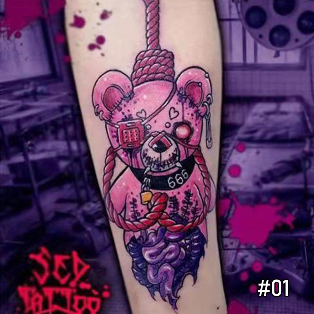 Dunkle Tattoo-Aufkleber, wasserdicht, langlebig, Tattoo-Aufkleber, Körper, handgemalte Kunst, Paste, Malerei, Tattoo, Frauen, Männer 01