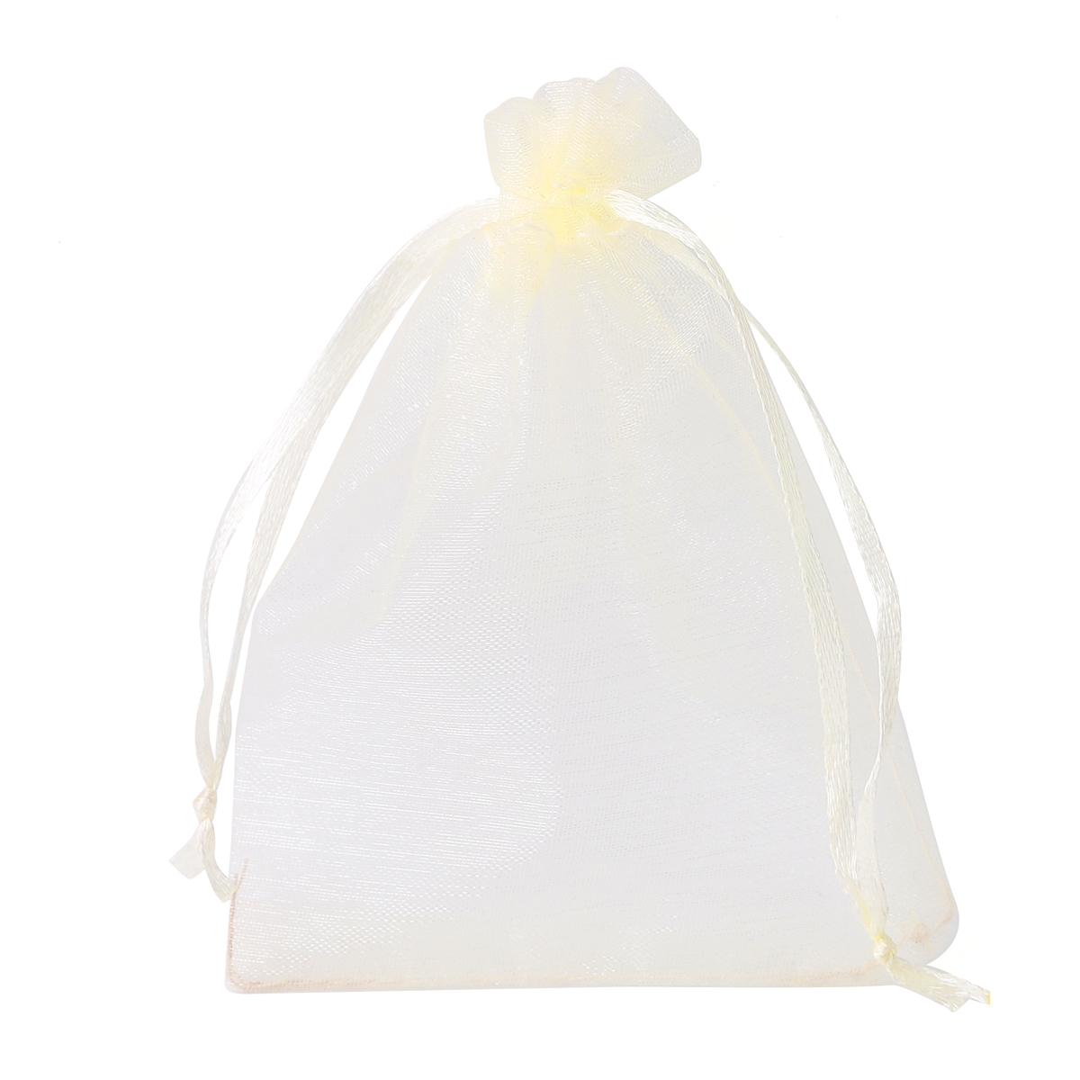 50 teile/beutel Einstellbare Kordelzug Organza Taschen Schmuck Verpackung Taschen Candy Hochzeit Taschen Geschenke Beutel 7x9cm elfenbein