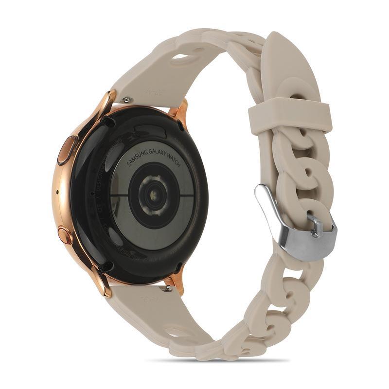 YurKem 20mm 22mm Damen Silikonarmband für Samsung Galaxy Watch 4 3 41mm 45mm Armband Armband S3 42mm 46mm Active 2 Gear Armband Galaxy Watch 4 40mm