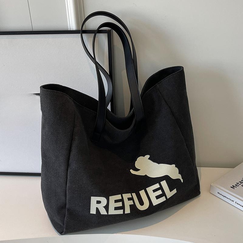 Canvas Tasche Ins Style Damen Tragetasche Tragetasche Canvas Tasche Große Kapazität Schultertasche gray
