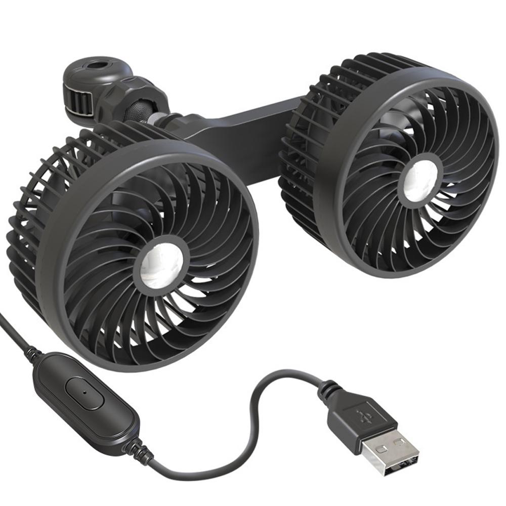Elektrischer Auto-Ventilator, allgemeiner Kfz-Ventilator für die Rücksitzlehne, geschwindigkeitsverstellbarer Ventilator für die Kühlung im Auto USB Interface Cable schwarz