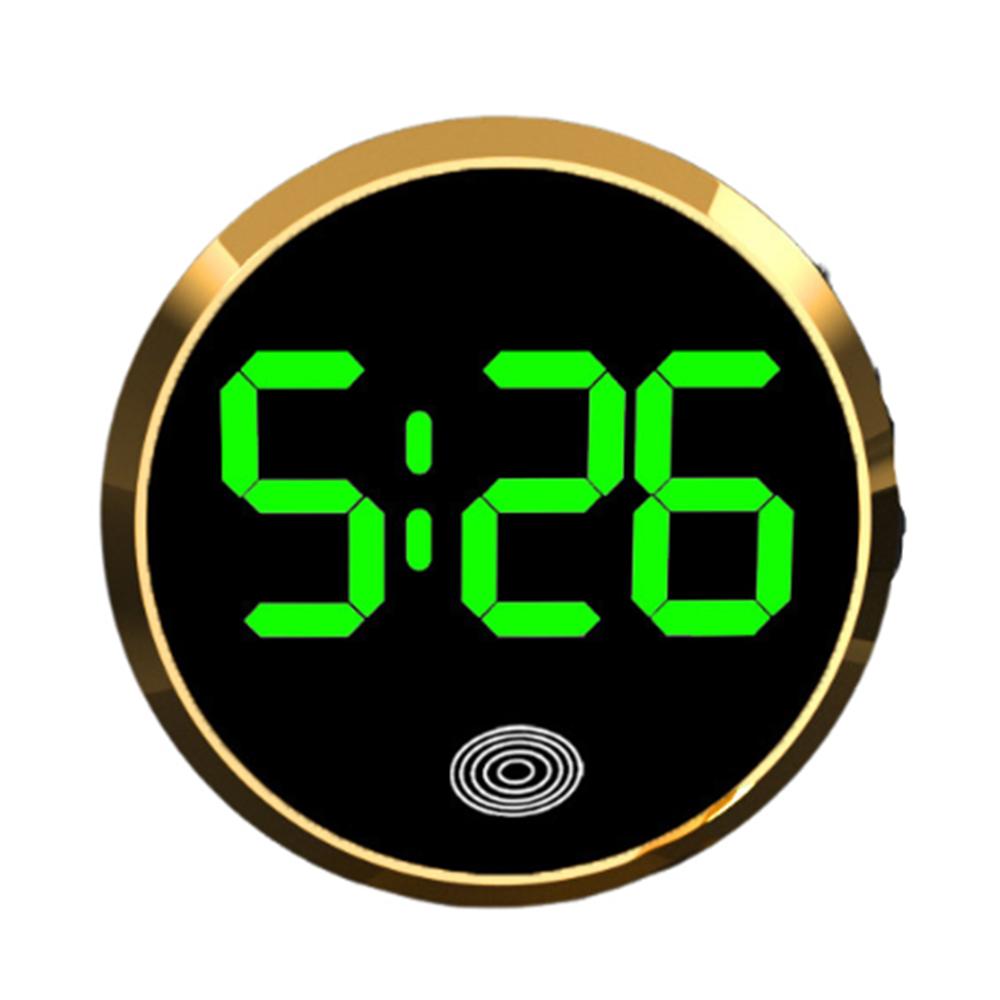 LED-Zeitanzeige Digitaluhr Mini LED Elektronische Uhr Kreative Auto Armaturenbrett Uhr Home/Büro Gold - Green Light