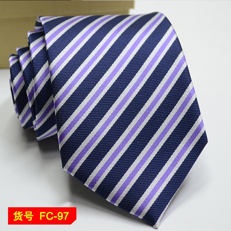 Herren Krawatte, Business Einfarbig Gestreift 8C Pfeil Jacquard Krawatte purple