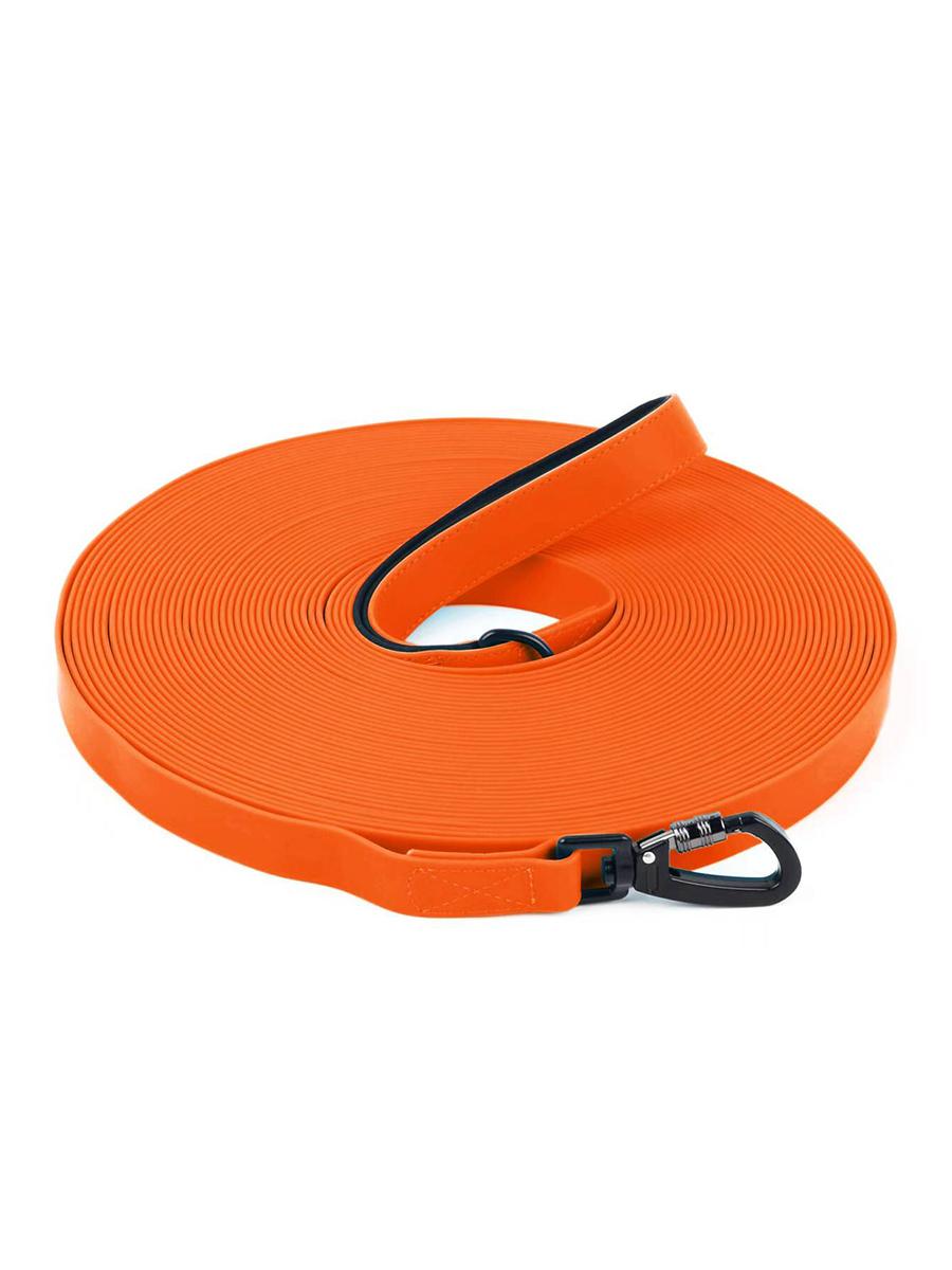 Wasserdichte Hundeleine, 3M/5M/10M/15M/20M/30M Hundespazierleine für draußen, langlebige PVC-Langlaufleine mit gepolsterter Hand 2cm X 10M orange