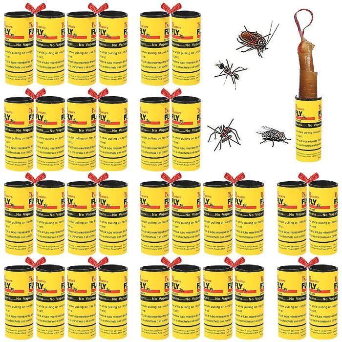 32 Stück Attrape Mouche Papier,Mouche Rouleaux de Papier,Collant en Papier à Mouche,Bandes de Papier Fly,Moustiques Catcher [~190]