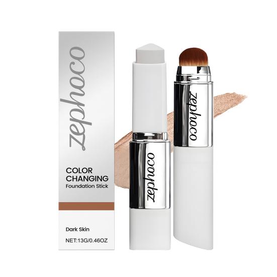 13G Farbwechselnde Foundation Stick Doppelkopf Foundation Stick mit Pinsel Leichte Feuchtigkeitsspendende Vollabdeckung Concealer Creme Stick
