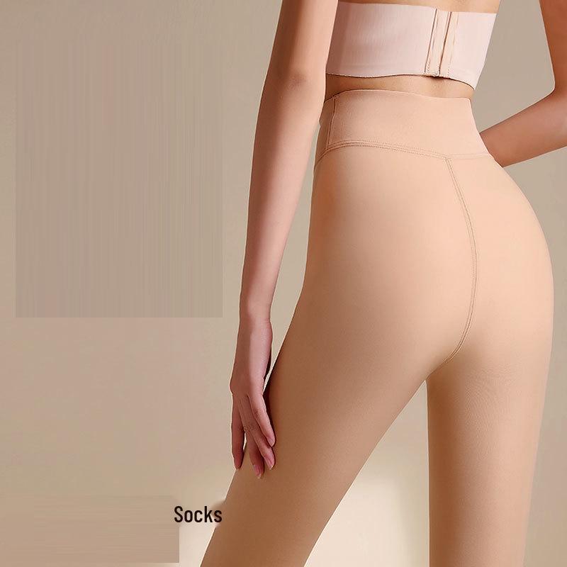 Superdicke fleecegefütterte Strumpfhose mit Steg in Nude-Optik - Damen Herbst/Winter Basisschicht Strumpfhose (400g) Regular [158-172 cm]