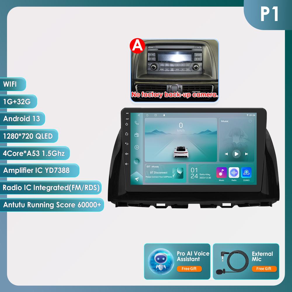 Hizpo Für Mazda CX5 CX-5 CX 5 2012 - 2015 Autoradio Multimedia Video Player Navigation Android 10 Kein 2DIN 2 DIN Carplay 4G-LTE RDS Intelligenter DVR DAB P1  A 4Core 1G 32G AI