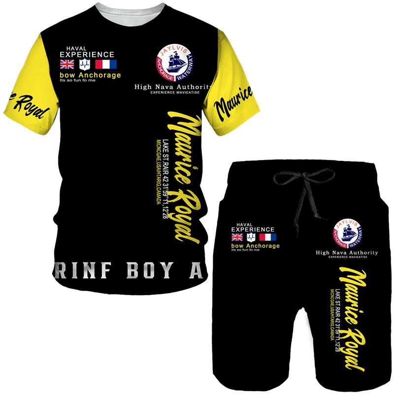 Mode Brief Drucken männer T-shirts/Shorts/Sets Casual T-Shirts Paar Outfits Jogging Streetwear Kleidung Hip Hop 2 stück Trainingsanzug S