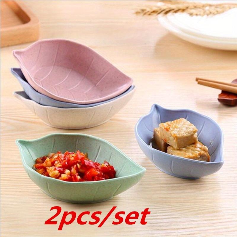 2Pcs Lebensmittel Snack Gericht Kunststoff Blatt Geformt Platte Lebensmittel Gericht 2Pcs grün