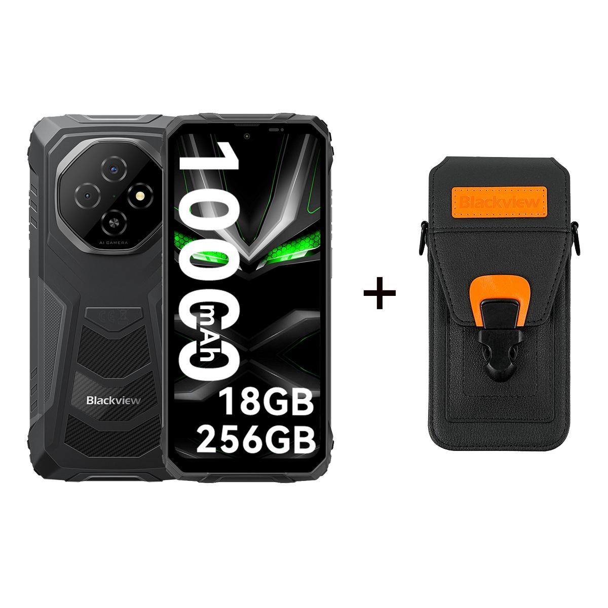 Blackview FORT 1 5G 4/6GB 128/256GB Android 15 Robustes Smartphone 6,56 Zoll 90HZ Mobiltelefon 11000mAh 6+256 with a phonecase schwarz