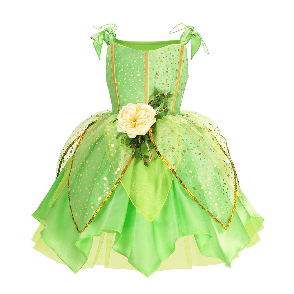 Kinder Prinzessin Cosplay Kostüm Mädchen Schneekönigin Kleid Halloween Karneval Kleidung Niedliches Cosplay Abendparty Kleidung für 2-10 Jahre 4-5T(120) beige