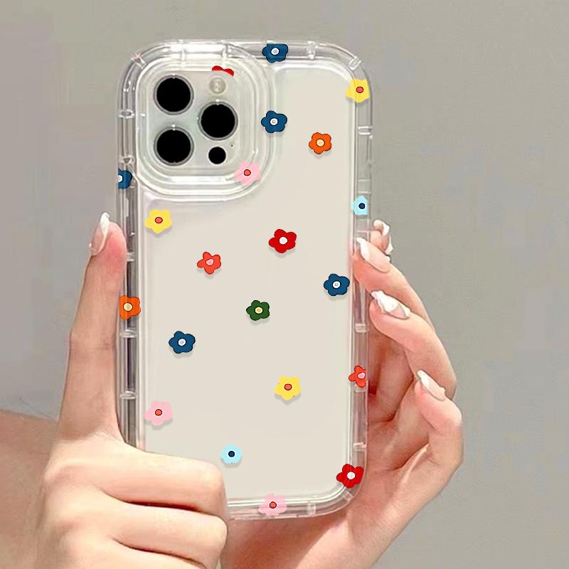 Blumen Klare Handyhülle für iPhone 16 Pro Hülle iPhone 13 15 11 12 14 Pro Max 7 8 16 Plus XR XS X SE Airbag Soft Cover For iPhone 12 Pro
