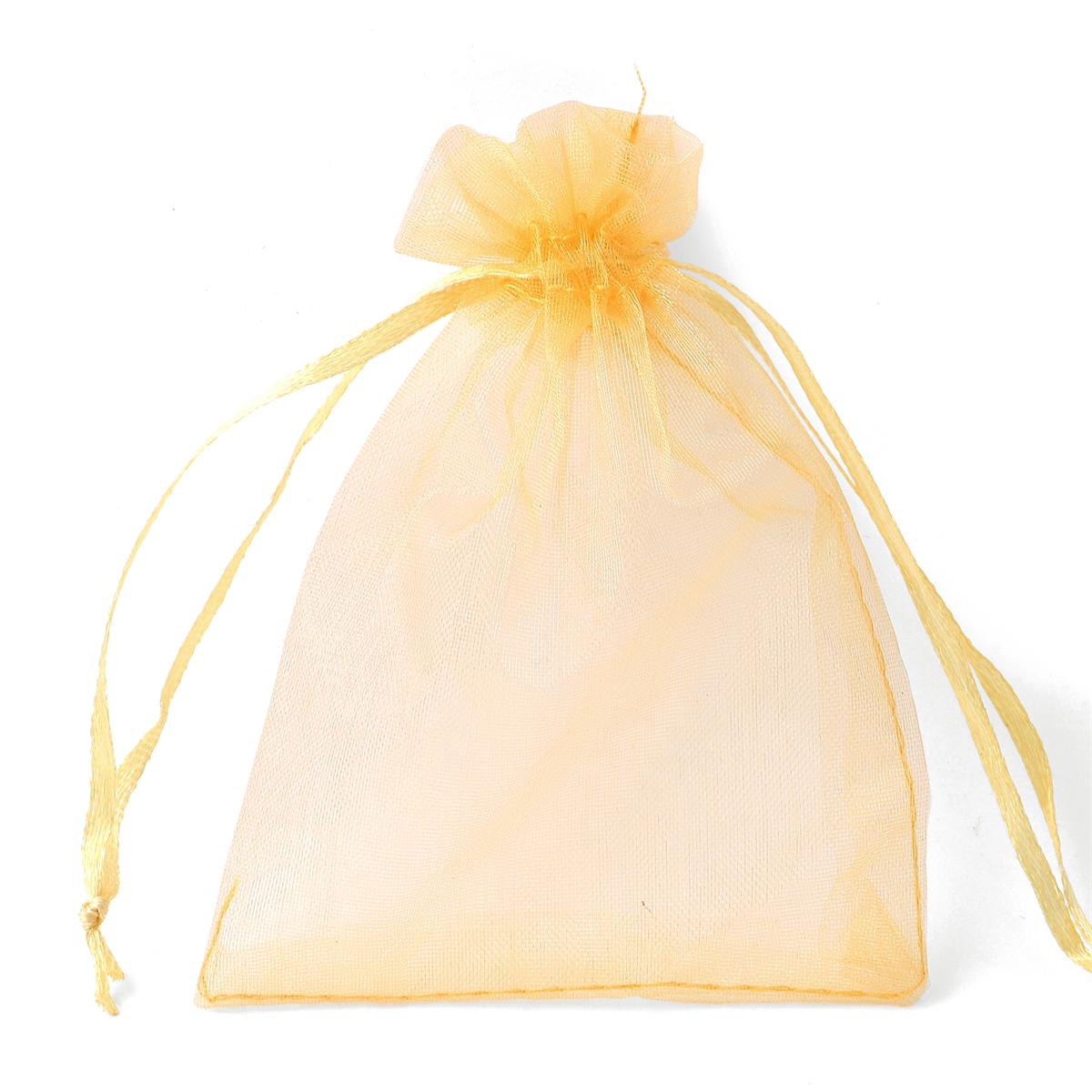 50 teile/beutel Einstellbare Kordelzug Organza Taschen Schmuck Verpackung Taschen Candy Hochzeit Taschen Geschenke Beutel 9x12cm gold