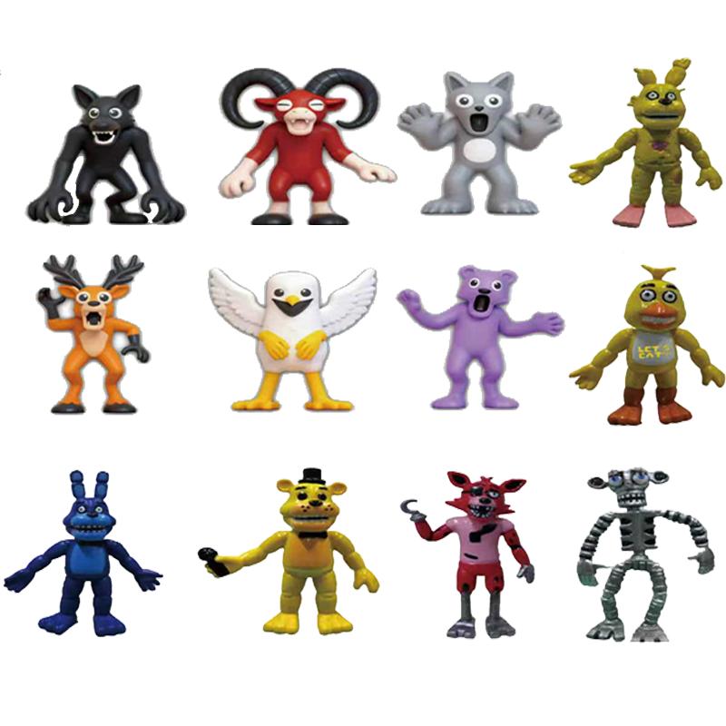 12 Stück/Set 99 Nächte im Wald Heißes Spiel Actionfiguren Neuestes Spiel-Zubehör Geburtstagsgeschenke Spielzeug für Kinder Halloween-Geschenke