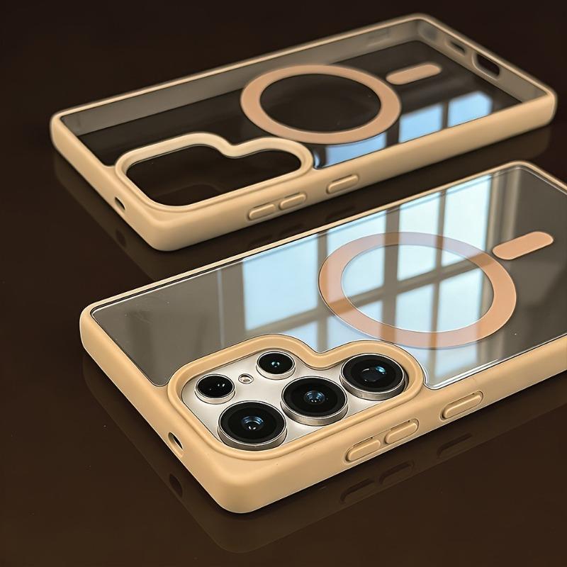 Transparent für Magsafe Magnetische Hülle Für Samsung Galaxy S26 S25 S24 S23 S22 Plus Ultra FE Edge Kabelloses Laden Schutzhülle Galaxy S22 5G white