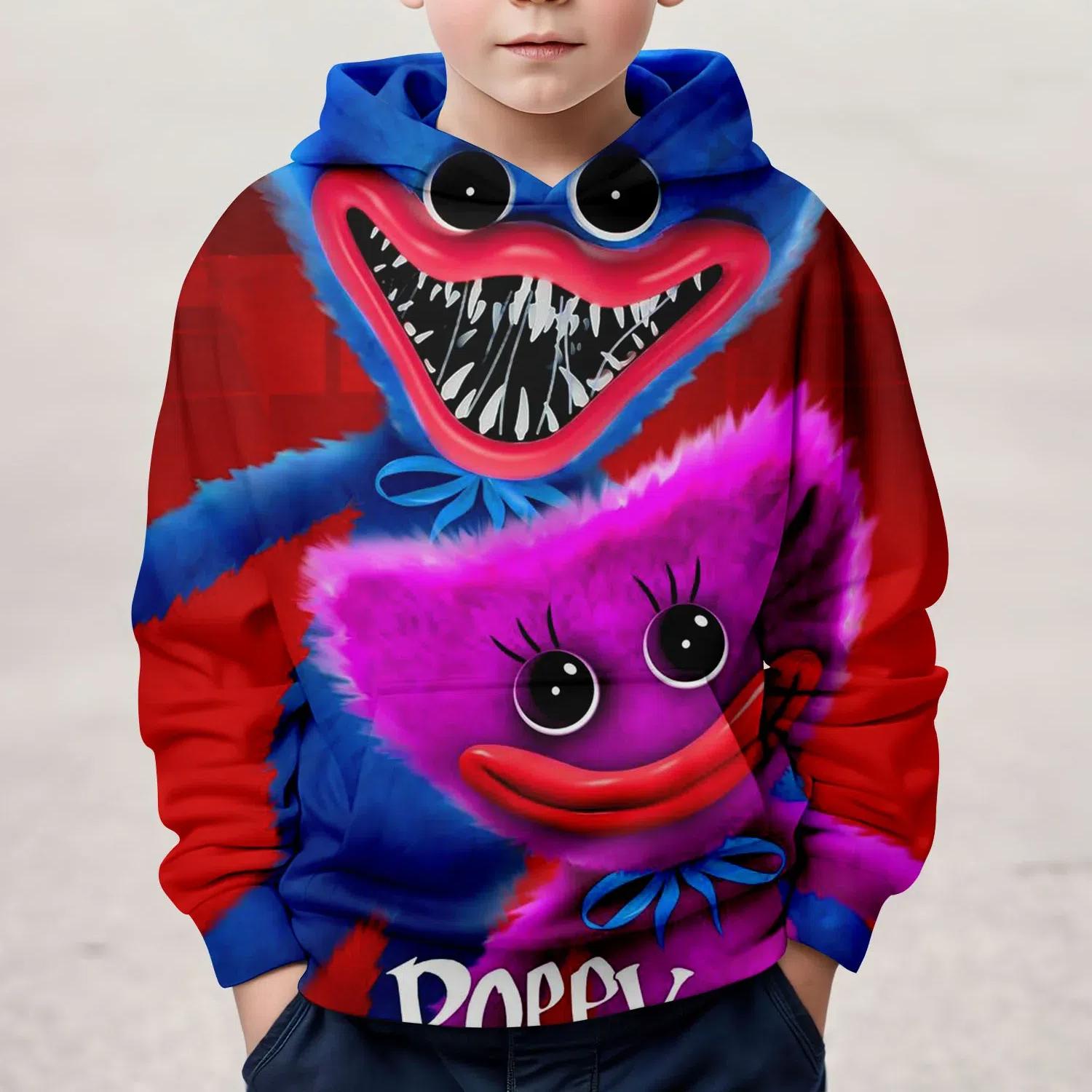 3D-gedruckte Poppy's Play Time Hoodies Kinder Boutique Kleidung 2024 Frühling Freizeit Hoodie Kinderkleidung Herbst Baby Sweatshi 110CM