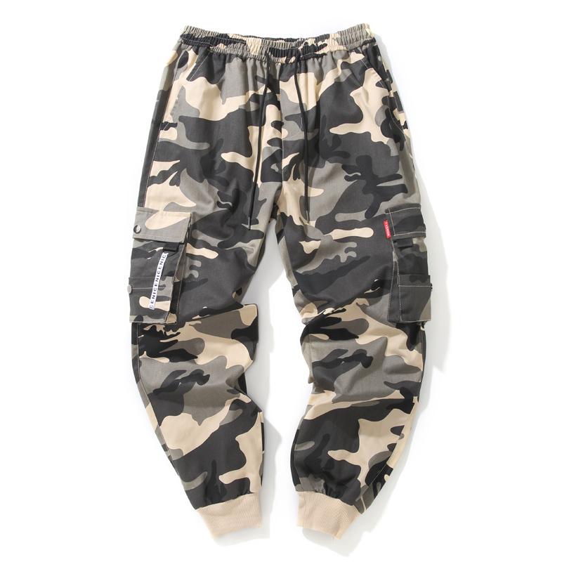 Hip Hop Cargo Pant Herren Fashion Jogger Casual Hosen Streetwear Multi-Pocket Bänder Militär Hosen Männer Harem Hosen Große größe XL schwarz weiße