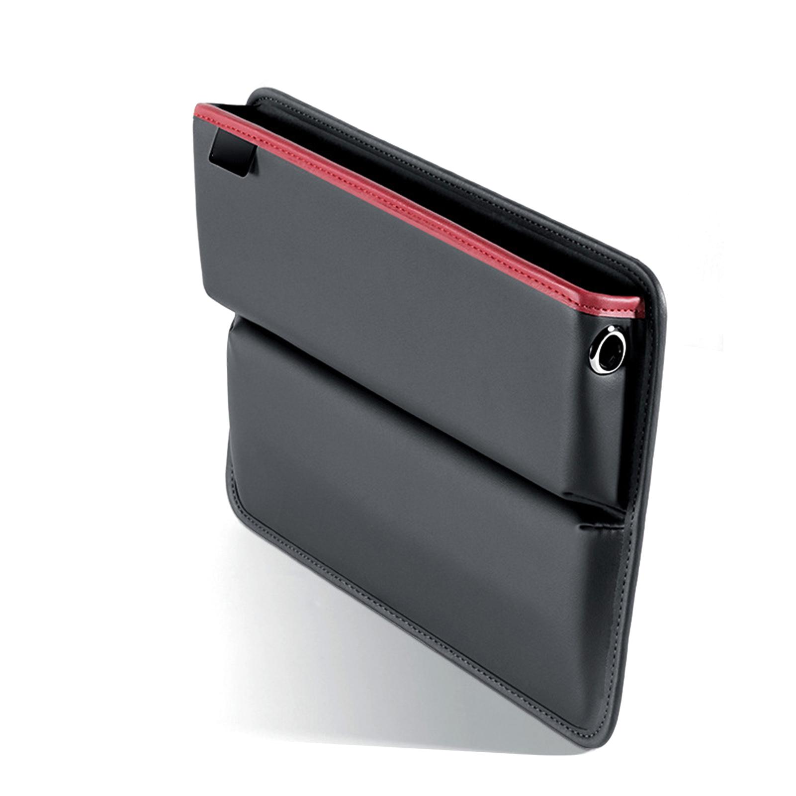 Autositz-Lücken-Organizer, Sitzlückenfüller, Aufbewahrungsbox zwischen Vordersitzen, Premium-PU-Lederkonsole schwarz