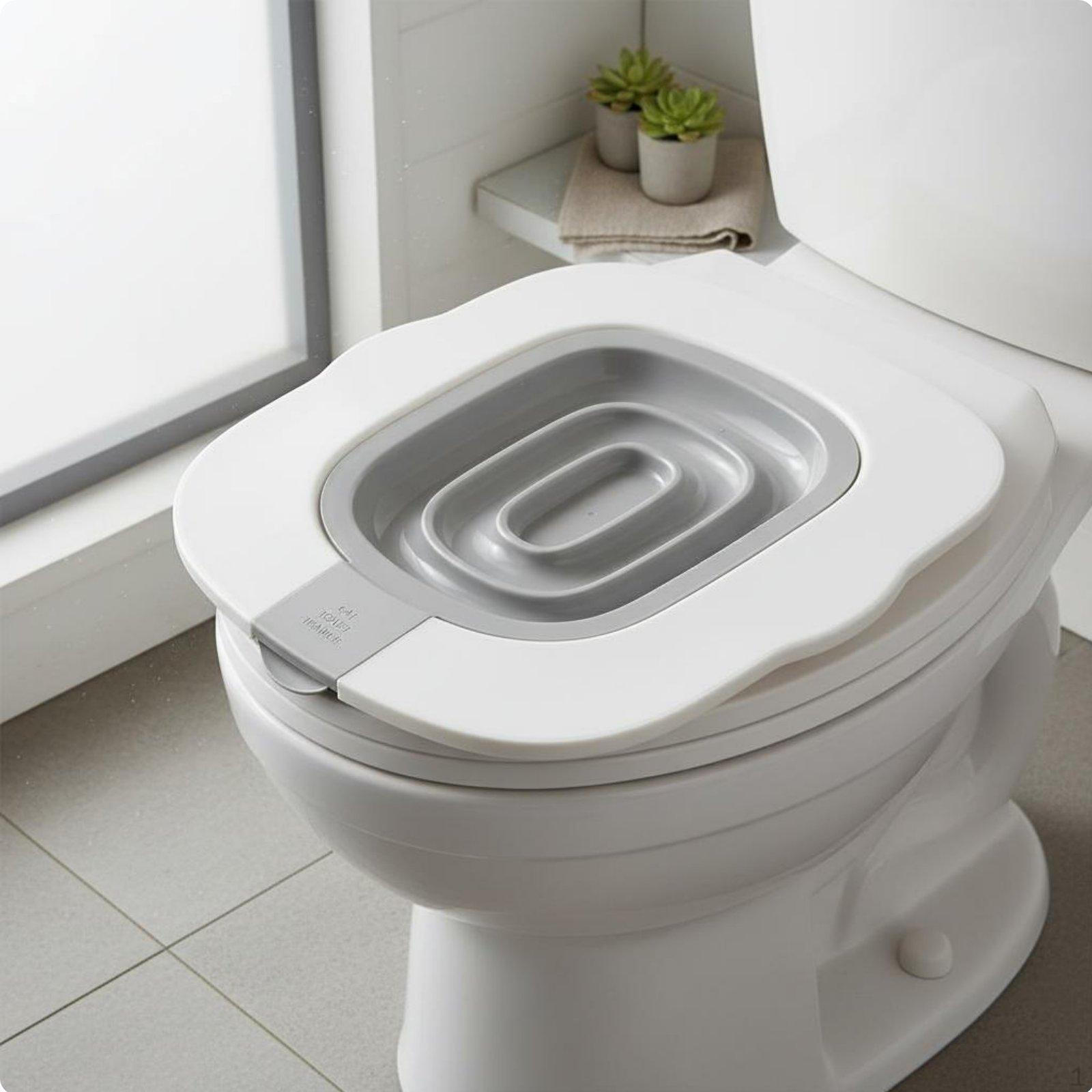 Katzen Toilettentrainingstool Leicht zu reinigen Wiederverwendbares System Stabiles Design für Katzen Gray Litter Box gray
