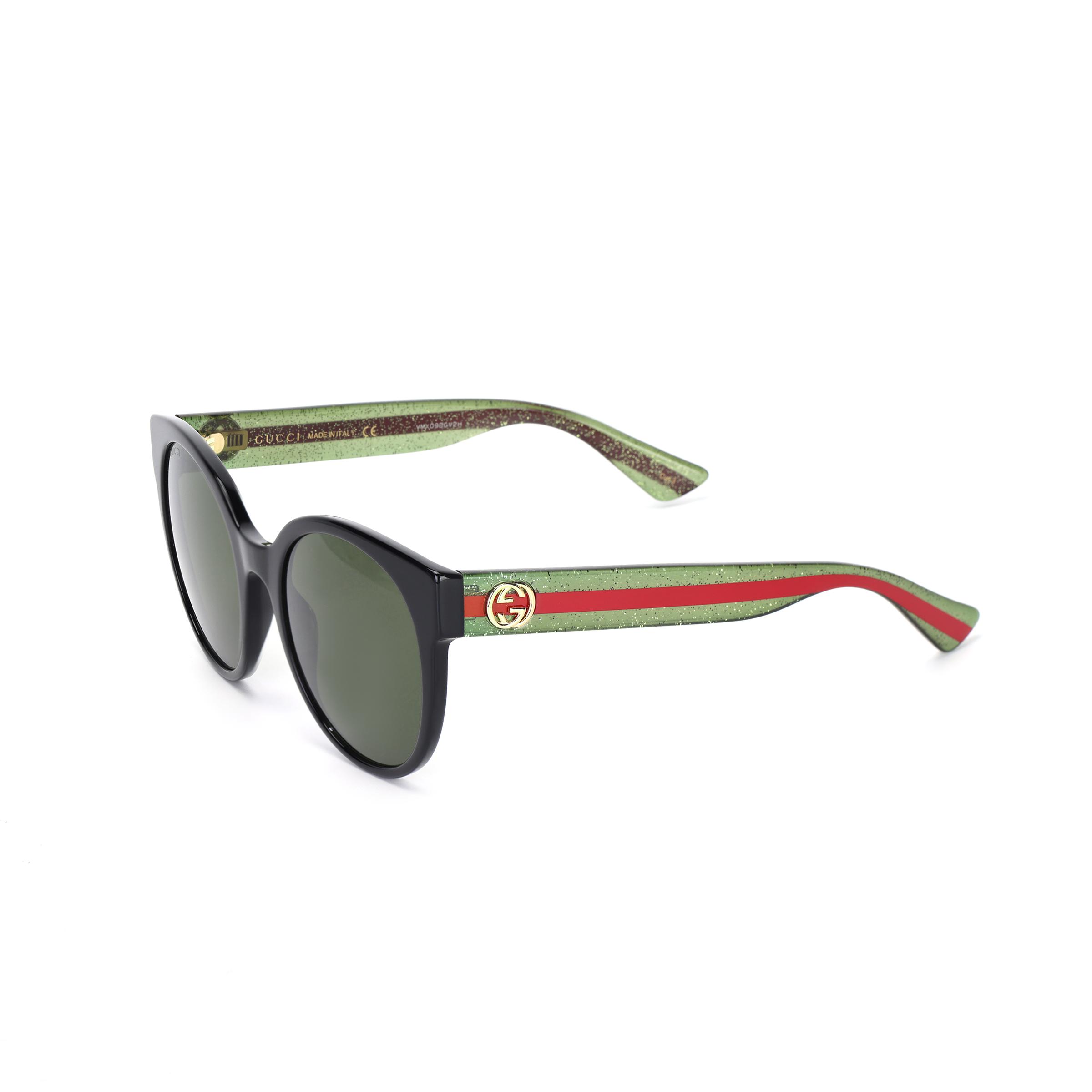 Gucci Mode Quadratischer Rahmen Sonnenbrille Runde Sonnenbrille Damen Sonnenbrille GG0035S-002 Dust Bag+Eyeglass Case (Random Color)
