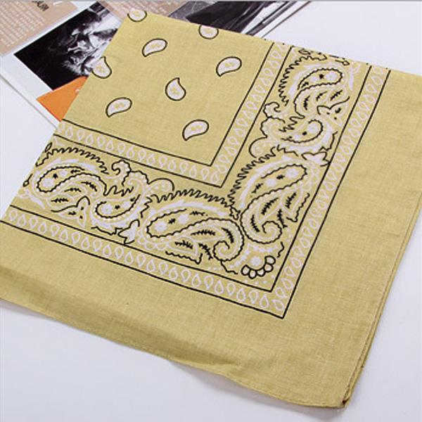 Cool Cotton Lady Men Square Bandana Hiphop Head Wrap Schal Armband 55 x 55 cm khaki
