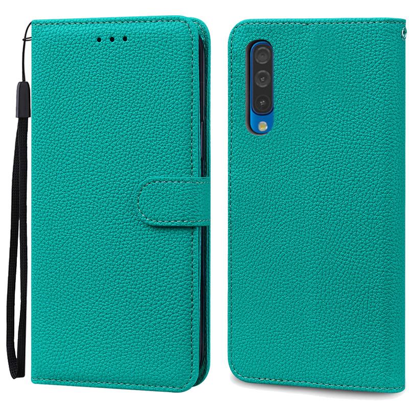 A70 Hülle für Samsung Galaxy A70 Hülle Stoßfeste Leder Brieftasche Flip Hülle für Samsung A70 A 70 A705F Hülle Weiche Silikonhülle For Samsung A70 cyanblau
