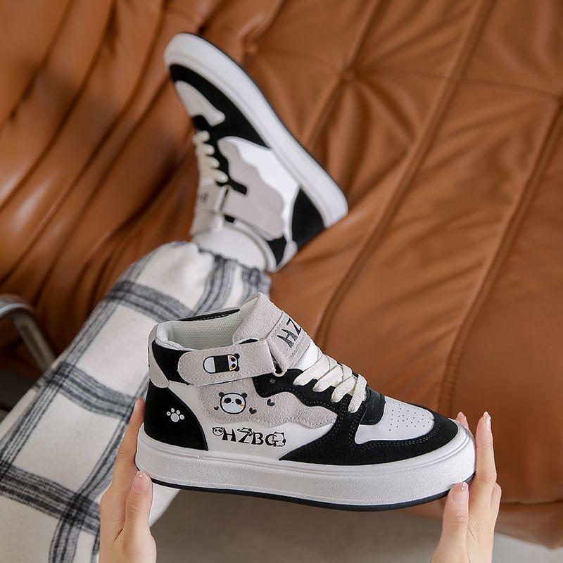 High-Top Schuhe Damen Frühling und Herbst Damenschuhe Neue Kleine Weiße Schuhe Damenschuhe Niedliche Studenten Sport- und Freizeit-Board-Schuhe 40 schwarz