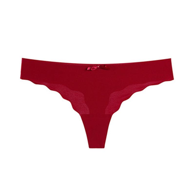 CINOON Nahtlose Panty Set Unterwäsche T-back Weibliche Komfort Dessous Mode Damen Low-Rise Briefs Höschen Frauen Sexy Dessous S rot