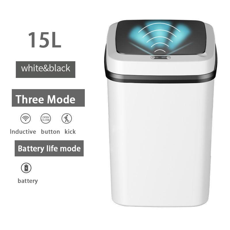 13/15L Smart Mülleimer mit Deckel Automatischer Sensor Smart Müllbehälter für Badezimmer Wohnzimmer Küche Elektrischer Abfalleimer